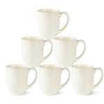 Set of 6 Large Light Beige Coffee Mugs