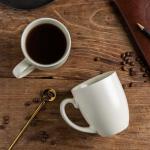 Set of 6 Large Light Beige Coffee Mugs