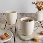 Set of 6 Large Light Beige Coffee Mugs