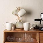 Set of 6 Large Light Beige Coffee Mugs