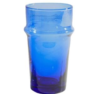 Blue Handblown Moroccan Stackable Glass Set of 6