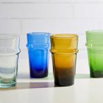 Blue Handblown Moroccan Stackable Glass Set of 6