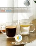 Set of 6 Heat Resistant Double Wall Coffee Mugs