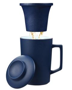 15 oz Porcelain Tea Cup with Infuser and Lid