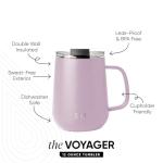 Modern Travel Coffee Mug with Handle - 12oz Lavender