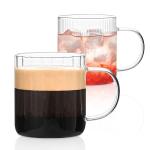 KEMORELA 18 Oz Clear Glass Coffee Mugs - Set of 2