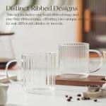 KEMORELA 18 Oz Clear Glass Coffee Mugs - Set of 2