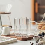 KEMORELA 18 Oz Clear Glass Coffee Mugs - Set of 2