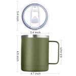 12oz Insulated Travel Mug with Handle - Army Green