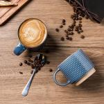 Stackable Ceramic Coffee Mugs Set of 4