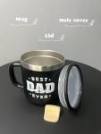 HottKiiper Gifts for Dad, Father's Day Gifts from Daughter Son, BEST DAD EVER Mug 14 Oz Insulated Tumbler with Lid, Birthday Christmas Gift for Him, Grandpa, Husband, Boyfriend (Classic, Black 14oz)