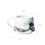 TZSSP Wave Design Ceramic Coffee Mug - 12oz Porcelain Tea Cup with Handle, Modern Minimalist Latte Cup for Home Office Use, Dishwasher Safe Drinkware