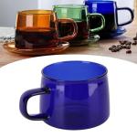 Glass Coffee Mugs, Wide Mouth Coffee Cups Glass Mugs Clear Glass Coffee Mug with Handle for Latte Cappuccino Hot Chocolate Tea and Juice