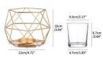 Hewory Geometric Tealight Candle Holders Gold, Modern Metal Geo Wedding Centerpieces for Table, Votive Candle Stand Accent for Tea Light for Home Shelf Mantel Christmas Birthday Party Decor, 12pcs