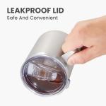 MEWAY 12oz Coffee Mug With Handle and Sliding Lid,Stainless Steel Travel Tumbler Cup with Handle,Double Wall Vacuum Insulated Camping Cup for Hot & Cold Drinks Tea (Cold Grey,Set of 1