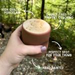 Jenry Home Handleless Ceramic Mug, Hand-Painted, 11 oz, Set of 1, Soft Brown, JH001