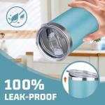 FLIFQI 20oz Tumbler with Lid Double Wall Vacuum Insulated Travel Coffee Mug Stainless Steel Thermal Cup Powder Coated Sturdy Coffee Tumbler for Hot and Cold Beverage (Glacier blue,1)