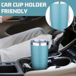 FLIFQI 20oz Tumbler with Lid Double Wall Vacuum Insulated Travel Coffee Mug Stainless Steel Thermal Cup Powder Coated Sturdy Coffee Tumbler for Hot and Cold Beverage (Glacier blue,1)