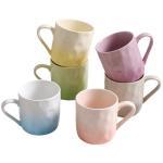 slsgwoc Porcelain Coffee Mugs Set of 6 with Hand Pinch Texture, Non-toxic, Stylish Gift 13 OZ Ceramic Coffee Tea Milk Coco Mug, Microwave and Dishwasher Safe (Multicolor)