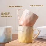 slsgwoc Porcelain Coffee Mugs Set of 6 with Hand Pinch Texture, Non-toxic, Stylish Gift 13 OZ Ceramic Coffee Tea Milk Coco Mug, Microwave and Dishwasher Safe (Multicolor)