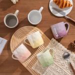 slsgwoc Porcelain Coffee Mugs Set of 6 with Hand Pinch Texture, Non-toxic, Stylish Gift 13 OZ Ceramic Coffee Tea Milk Coco Mug, Microwave and Dishwasher Safe (Multicolor)