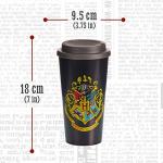 Paladone Hogwarts Crest Plastic Travel Mug - Officially Licensed Harry Potter Merchandise
