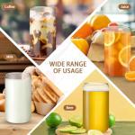 PeacePeo 16 OZ Glass Cups with Lids and Straws, 20 Set Can Beer Glass Cups with Bamboo Lids Cute and Reusable Drinking Glasses with Lid Ice Coffee Glasses Great for Beer, Cocktail, Tea and Latte