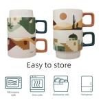 DivnPorc 11 OZ Ceramic Coffee Mugs Set of 2，Ceramic Coffee Cups，Tea/Latte/Cappuccino/Milk/Cocoa