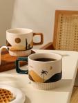 DivnPorc 11 OZ Ceramic Coffee Mugs Set of 2，Ceramic Coffee Cups，Tea/Latte/Cappuccino/Milk/Cocoa