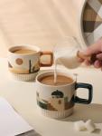 DivnPorc 11 OZ Ceramic Coffee Mugs Set of 2，Ceramic Coffee Cups，Tea/Latte/Cappuccino/Milk/Cocoa