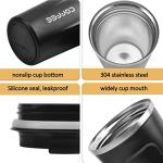 CS COSDDI 12 oz Stainless Steel Vacuum Insulated Tumbler - Coffee Travel Mug Spill Proof with Lid - coffee Cup for Keep Hot/Ice Coffee,Tea and Beer (Black)