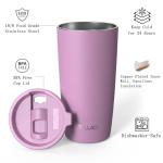 TILUCK 20 oz Tumbler with Lid, Vacuum Insulated Stainless Steel Coffee Mug, Double-Walled Travel Tumbler for Hot and Cold Drinks(Lilac, 20oz)
