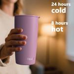 TILUCK 20 oz Tumbler with Lid, Vacuum Insulated Stainless Steel Coffee Mug, Double-Walled Travel Tumbler for Hot and Cold Drinks(Lilac, 20oz)