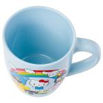 Silver Buffalo Sanrio Hello Kitty and Friends Featuring Badtz-Maru, My Melody, Cinnamoroll, Pompompurin, Tuxedo Sam, Keroppi, and Chococat Rainbow Jumbo Curved Ceramic Mug, 25 Ounces