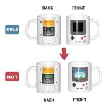 Adovoc Game Heat Changing Coffee Mug, Gaming Color Changing Mugs, Ceramic Magic Heat Sensitive Cup, Gift for Gamers Boys Men Retro 90s Game Enthusiasts (11 Ounces)