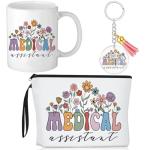 Havawish 3 Pcs Medical Assistant Week Gifts Medical Makeup Cosmetic Bag 11 oz Coffee Mug and Appreciation Keychain Pharmacy Week Gifts for Women Nurse Doctors Assistant