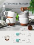 DOWAN Large Coffee Mugs Set of 4, 18 oz Ceramic Coffee Cups with Big Handle for Latte, Tea, Cappuccino, Unique Design Housewarming Gift for Men and Women, Glaze with Specks