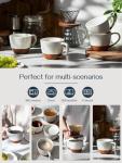 DOWAN Large Coffee Mugs Set of 4, 18 oz Ceramic Coffee Cups with Big Handle for Latte, Tea, Cappuccino, Unique Design Housewarming Gift for Men and Women, Glaze with Specks