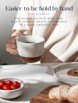 DOWAN Large Coffee Mugs Set of 4, 18 oz Ceramic Coffee Cups with Big Handle for Latte, Tea, Cappuccino, Unique Design Housewarming Gift for Men and Women, Glaze with Specks