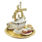 Gold Tea Set Christmas Ornament – Personalized 3D Holiday Teapot & Teacups on Tray, Collectible Christmas Tree Decoration & Gift for Tea Lovers with Custom Name