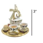 Gold Tea Set Christmas Ornament – Personalized 3D Holiday Teapot & Teacups on Tray, Collectible Christmas Tree Decoration & Gift for Tea Lovers with Custom Name