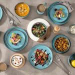 Henten Home Ceramic Coffee Mugs 14 OZ, Teal Porcelain Mug Set of 4, Latte Mugs for Milk, Tea or Hot Chocolate (Turquoise)