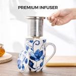 Large Ceramic Tea Mug with Infuser and Lid