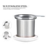 Large Ceramic Tea Mug with Infuser and Lid