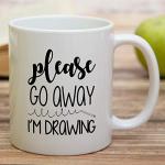 Retreez Funny Mug - Please Go Away I'm Drawing Artist 11 Oz Ceramic Coffee Mugs - Funny, Sarcasm, Inspirational, Motivational birthday gifts for friends, coworkers, siblings, sister, brother, mom dad