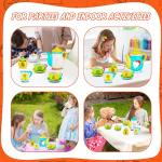 PullCrease 45 Pcs Porcelain Mini Tea Cup Set Including Porcelain Dishes Brush Children Ceramic Play DIY Craftfor Kids Girls 6-8 and up Party Birthday Gift Baby Shower Wedding Supplies(Cute Style)