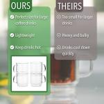 BTaT- Stackable Double Wall Glass Cups, Set of 4 (8 oz, 240 ml), Tea and Coffee Mugs, Cappuccino, Latte Cups, Clear