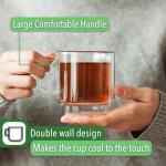 BTaT- Stackable Double Wall Glass Cups, Set of 4 (8 oz, 240 ml), Tea and Coffee Mugs, Cappuccino, Latte Cups, Clear