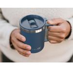 TILUCK 12 oz Insulated Coffee Mug with Lid,Stainless Steel Travel Mug Cup with Handle for Hot or Cold Drinks(DarkBlue, 12oz)