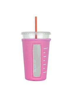 Insulated Neoprene Cup Sleeve/Holder for Iced Beverages, Coffee, and Tea (Light-Pink, Medium)